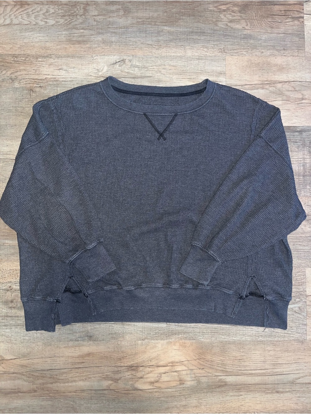 American Eagle Outfitters Oversized Waffle Crewneck Sweater